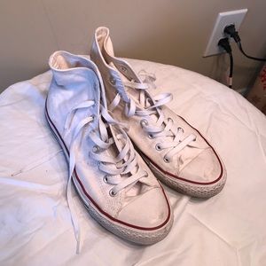 White converse high top sneakers